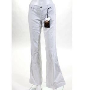 Anlo Stylish White Flare Leg Jeans with Braided Sides 24 TALL ~ DISCONTINUED